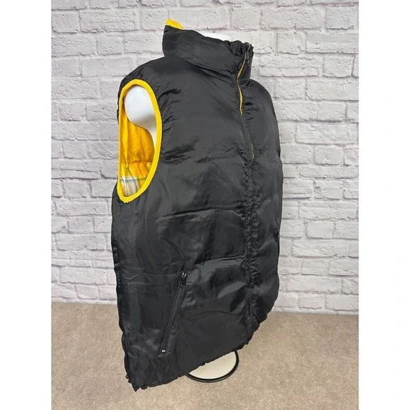 VTG Y2K Jordan Craig Yellow Plaid Reversible Puffer Vest Hooded Size 3XL NEW - Picture 10 of 13